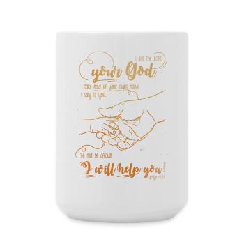 Isaiah Bible Verse I Help You - Large Mug 440 ml - white - Front