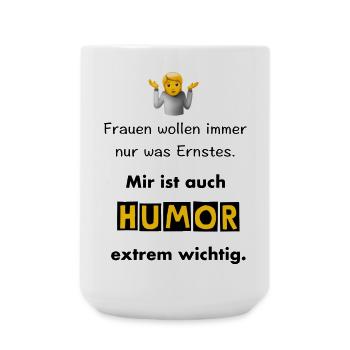 Humor ist wichtig - Große Tasse 440 ml - Weiß - Vorne