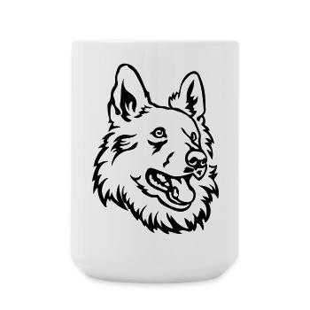 Swiss Shepherd Head - Large Mug 440 ml - white - Front