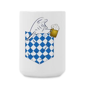 Dolphin in Kirtag Pocket with beer mug - Large Mug 440 ml - white - Front
