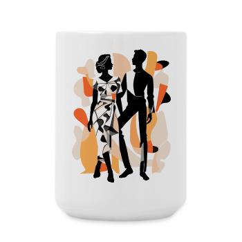 Abstract Art Man and Woman - Large Mug 440 ml - white - Front