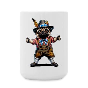 Mops Hund Bayern - Große Tasse 440 ml - Weiß - Vorne