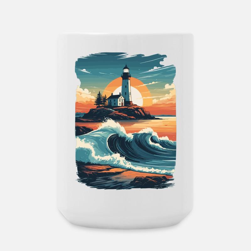 Leuchtturm - Große Tasse 440 ml - Weiß