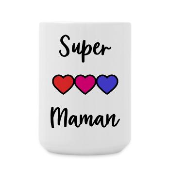 SUPER MAMA - Große Tasse 440 ml - Weiß - Vorne