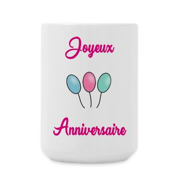 JOYEUX ANNIVERSAIRE - Grande tasse 440 ml - blanc - Devant