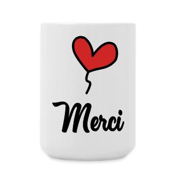 THANK YOU. THANKS. THANK YOU. ANNIVERSARY. BIRTH. - Large Mug 440 ml - white - Front