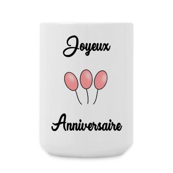 JOYEUX ANNIVERSAIRE - Grande tasse 440 ml - blanc - Devant