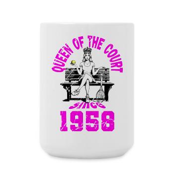 Chemise de tennis anniversaire femme anniversaire 1958 - Grande tasse 440 ml - blanc - Devant
