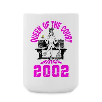 Tennis Shirt Frauen Geburtstag Jubiläum 2002 - Große Tasse 440 ml - Weiß - Vorne
