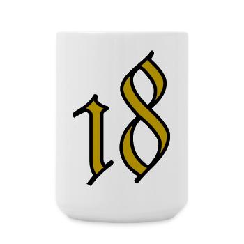 18. 18 YEARS OLD. 18th ANNIVERSARY. 18 BIRTHDAY. - Large Mug 440 ml - white - Front