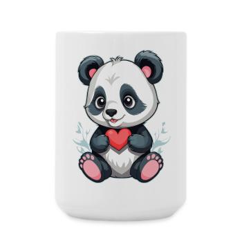 Panda mit Herz - Große Tasse 440 ml - Weiß - Vorne
