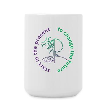 to change the future start in the present - Große Tasse 440 ml - Weiß - Vorne