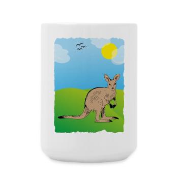 Känguru - Große Tasse 440 ml - Weiß - Vorne
