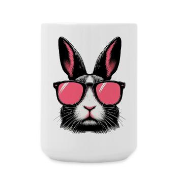 Rabbit with Sunglasses - Large Mug 440 ml - white - Front
