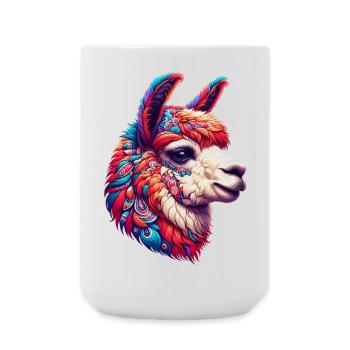 Alpaka - Große Tasse 440 ml - Weiß - Vorne