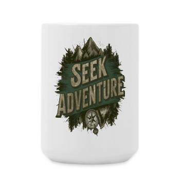 La montagne aventure - Grande tasse 440 ml - blanc - Devant