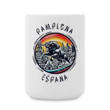 Pamplona Spain bull vacation - Large Mug 440 ml - white - Front