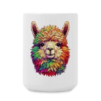Alpaka - Große Tasse 440 ml - Weiß - Vorne
