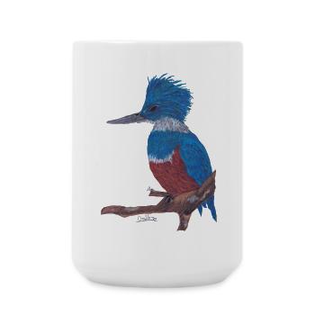 A charismatic kingfisher. - Large Mug 440 ml - white - Front
