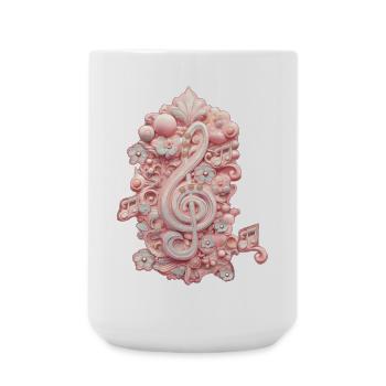 L’harmonie en rose, une clé de voûte majestueuse et stylisée - Grande tasse 440 ml - blanc - Devant