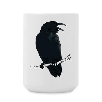 Corbeau noir - Grande tasse 440 ml - blanc - Devant