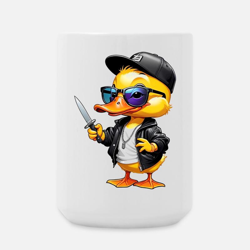 SSW32 Rapper Duck Knife Jacket and Hat - Large Mug 440 ml - white