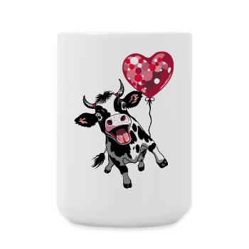 Lustiger Kuh-Kulturschock mit Herz - Große Tasse 440 ml - Weiß - Vorne