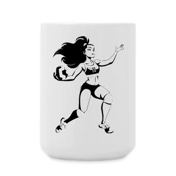 Joueur de volley-ball Cartoon Look - Grande tasse 440 ml - blanc - Devant