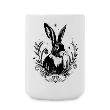 Ostara Bunny with Triple Moon and Pentagram - Large Mug 440 ml - white - Front