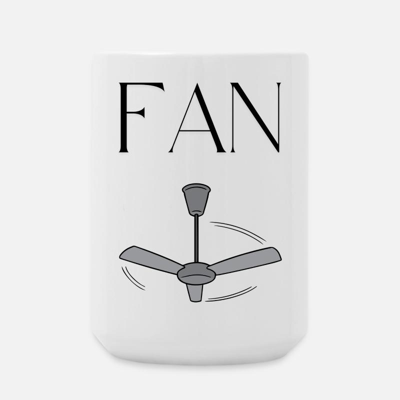 "FAN" mit Deckenventilator – Minimalistisches Wort - Große Tasse 440 ml - Weiß