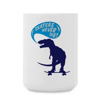t-rex skater - Grande tasse 440 ml - blanc - Devant