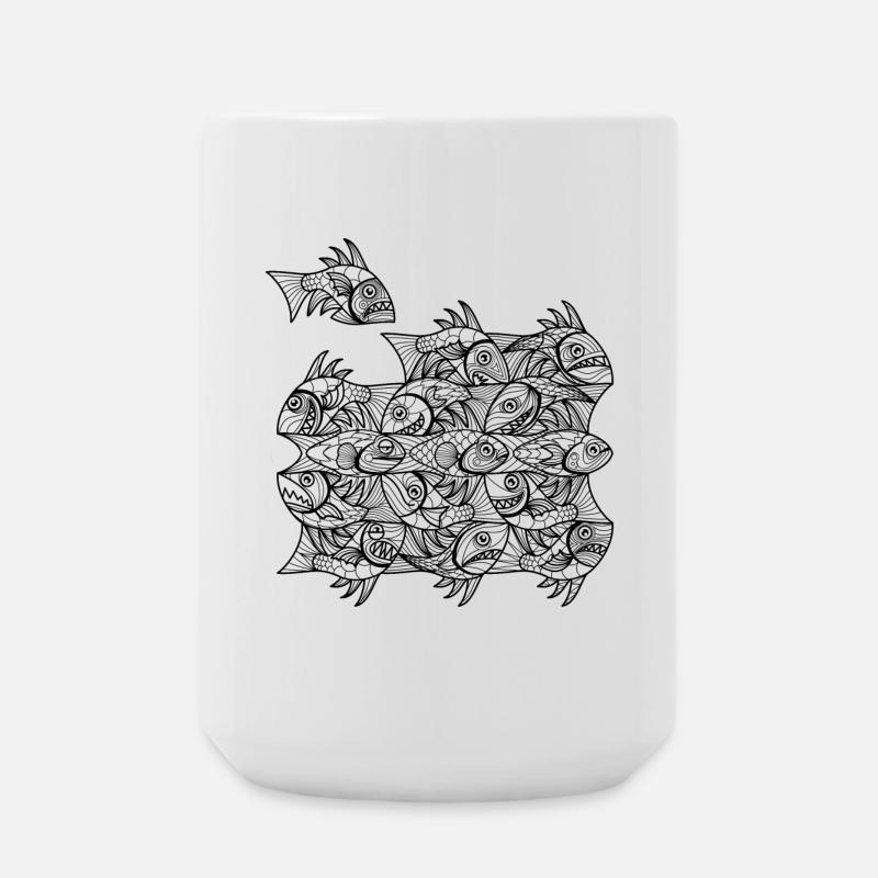 Escher Fish - Large Mug 440 ml - white