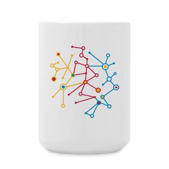 Molekül Muster - Große Tasse 440 ml - Weiß - Vorne