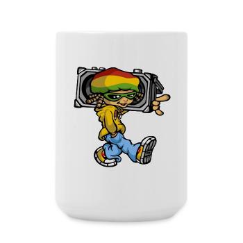 Reggae boy and radio - Große Tasse 440 ml - Weiß - Vorne