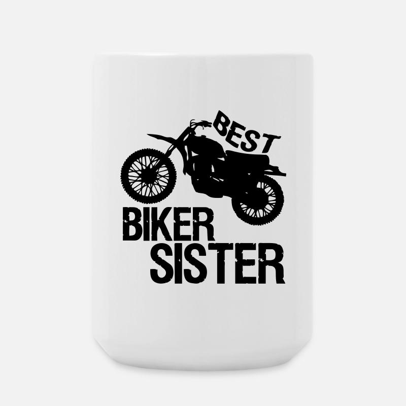 Best Biker Sister - Large Mug 440 ml - white