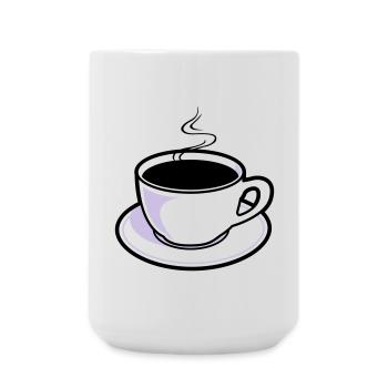 Kaffee, Tasse, Koffein - Große Tasse 440 ml - Weiß - Vorne