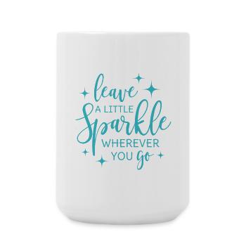 Laisse un peu d’éclat partout où tu vas - Grande tasse 440 ml - blanc - Devant