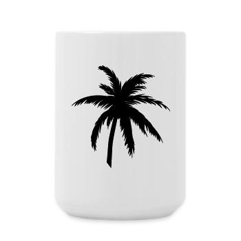 Palme Silhouette Schwarz – Tropical Style - Große Tasse 440 ml - Weiß - Vorne