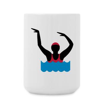 water aerobics - Large Mug 440 ml - white - Front