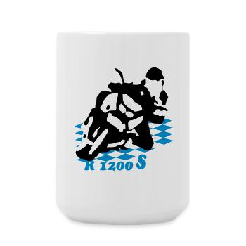 1200s_bayern_Fahne - Große Tasse 440 ml - Weiß - Vorne