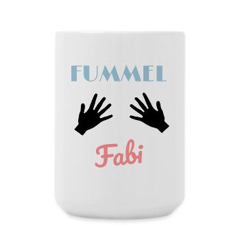 Fummel Fabi Funny Saying Design Hands Humor - Large Mug 440 ml - white - Front