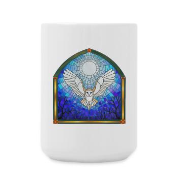 Owl and Moon - Large Mug 440 ml - white - Front