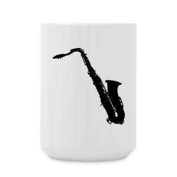 saxophone - Grande tasse 440 ml - blanc - Devant