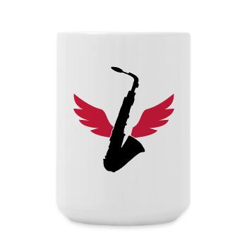Saxophone / Saxophon - Grande tasse 440 ml - blanc - Devant