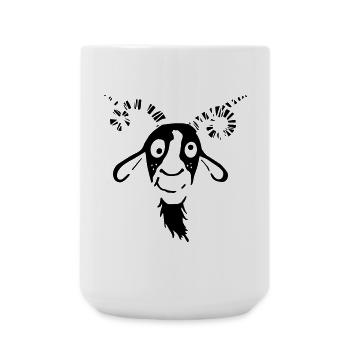 Witzige Ziege - Große Tasse 440 ml - Weiß - Vorne