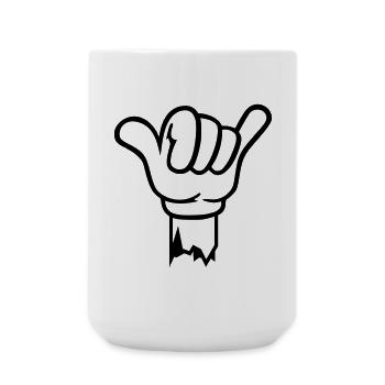 geste hand shaka - Große Tasse 440 ml - Weiß - Vorne