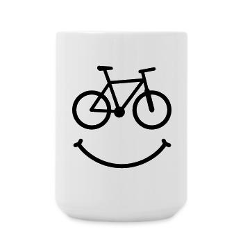 bike smile biker - Große Tasse 440 ml - Weiß - Vorne