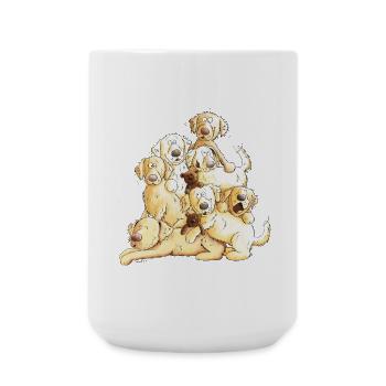 Golden Retriever Dog Puppy Comic Dog Gift - Large Mug 440 ml - white - Front