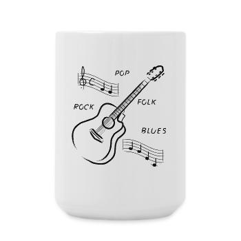 guitare - Grande tasse 440 ml - blanc - Devant
