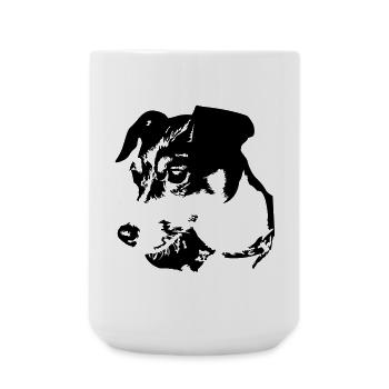 Jack Russell Terrier Kopf - Große Tasse 440 ml - Weiß - Vorne